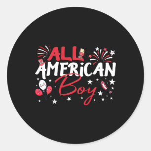 All American Boys for Independence Day Boys Patrio Runder Aufkleber