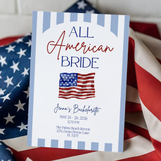 All American Bride Bachelorette Invitation Einladung