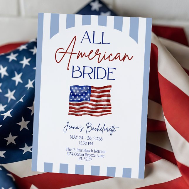 All American Bride Bachelorette Invitation Einladung (Von Creator hochgeladen)
