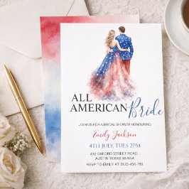 All American Bride Bridal Shower Invitation Einladung