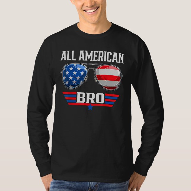 All American Bro 4th Of July USA Sunglasses Family T-Shirt (Vorderseite)