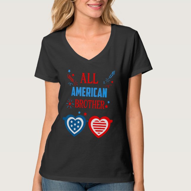 All American Brother 4th Of July Memorial Day Matc T-Shirt (Vorderseite)