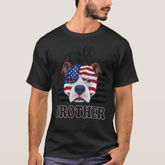 All American Brother For Women Bulldog For Men Dog T-Shirt (Vorderseite)