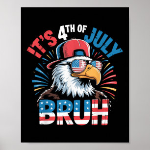 All American Bruh 4. Juli Jungs Kids Patriotic Poster