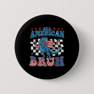 All American Bruh Dinosaur T-Rex Patriotisch 4. Ju Button