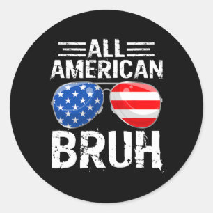 All American Bruh Frohes 4. Juli Boys Patriotisch Runder Aufkleber