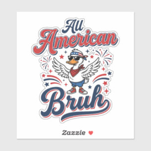 All American Bruh Patriotische Ente Vintage-Shirt_ Aufkleber
