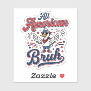 All American Bruh Patriotische Ente Vintage-Shirt_ Aufkleber