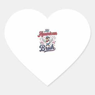 All American Bruh Patriotische Ente Vintage-Shirt_ Herz-Aufkleber