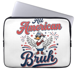 All American Bruh Patriotische Ente Vintage-Shirt_ Laptopschutzhülle