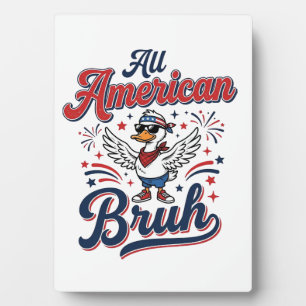All American Bruh Patriotische Enten Vintage-Shirt Fotoplatte