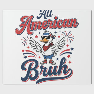 All American Bruh Patriotische Enten Vintage-Shirt Geschenkpapier