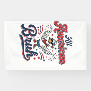 All American Bruh Patriotischer Enten-Vintage-Shir Banner