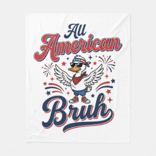 All American Bruh Patriotischer Enten-Vintage-Shir Fleecedecke