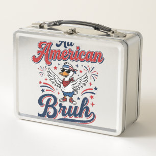 All American Bruh Patriotischer Enten-Vintage-Shir Metall Brotdose