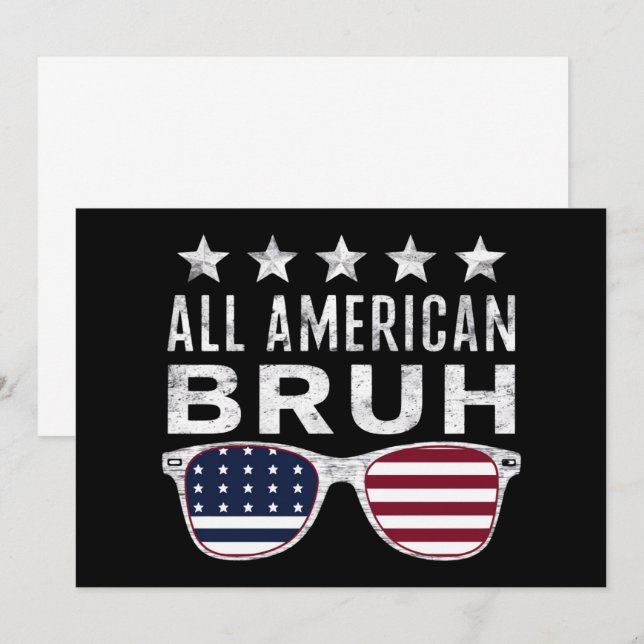 All American Bruh Sunglasses Funny 4. Juli Einladung (Vorne/Hinten)