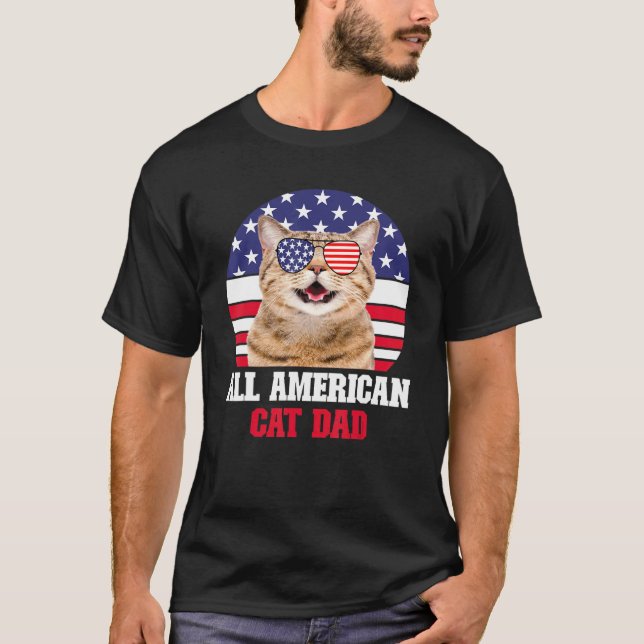 All American Cat Dad 3 T-Shirt (Vorderseite)