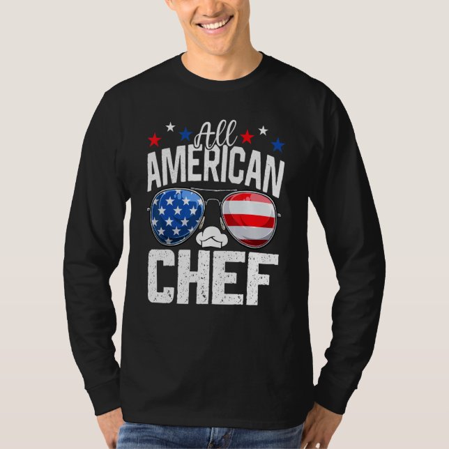 All American Chef 4th Of July American Flag T-Shirt (Vorderseite)
