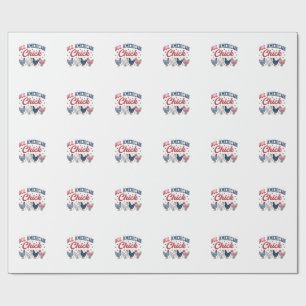 All American Chick Patriotisches Hühner-Shirt Desi Geschenkpapier