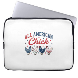 All American Chick Patriotisches Hühner-Shirt-Desi Laptopschutzhülle