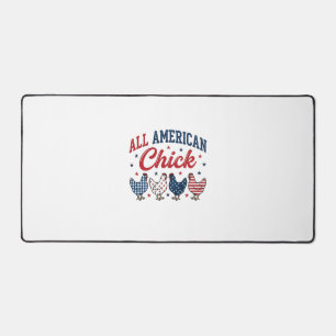All American Chick Patriotisches Hühner-Shirt Desi Schreibtischunterlage