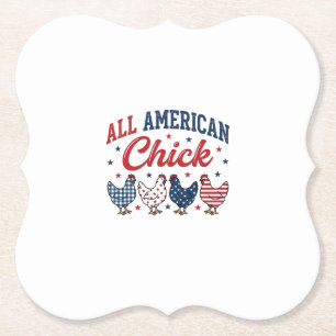 All American Chick Patriotisches Hühner-Shirt-Desi Untersetzer