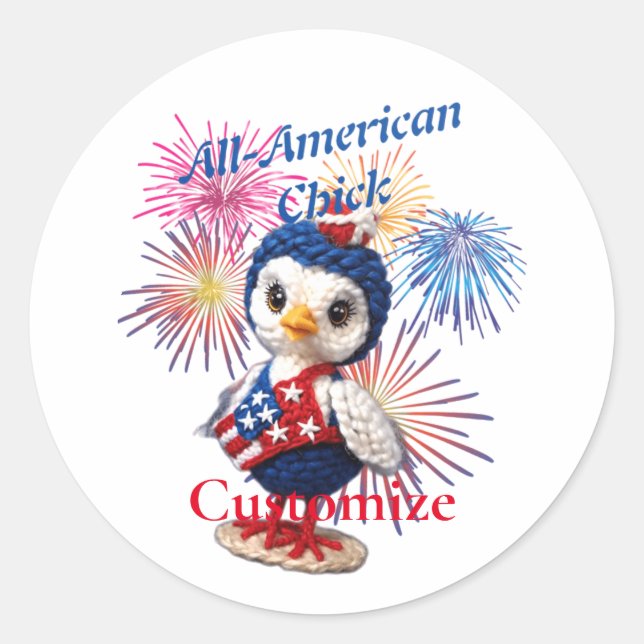 All-American Chick Thunder_Cove Runder Aufkleber (Vorderseite)