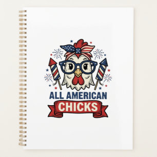 All American Chicks Patriotisches Huhn Vektor Desi Planer