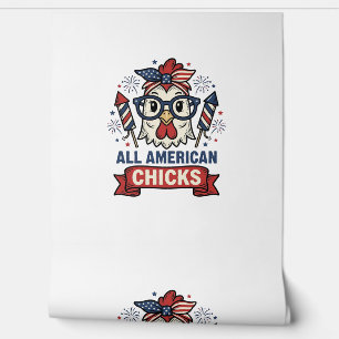 All American Chicks Patriotisches Huhn Vektor Desi Tapete