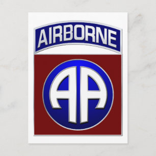 All American Combat Patch für die 82. Im Flugzeug Postkarte