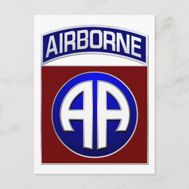 All American Combat Patch für die 82. Im Flugzeug  Postkarte (Vorderseite)