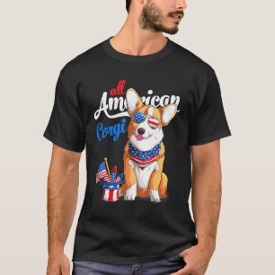 All American Corgi Sonnenbrille 4. Juli Corgi Pu T-Shirt