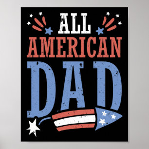 All American Dad 4. Juli Feuerwerk Unabhängigkeit Poster