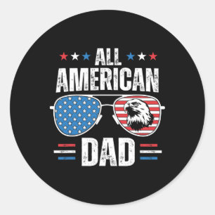 All American Dad 4. Juli Vatertag Sungles Runder Aufkleber