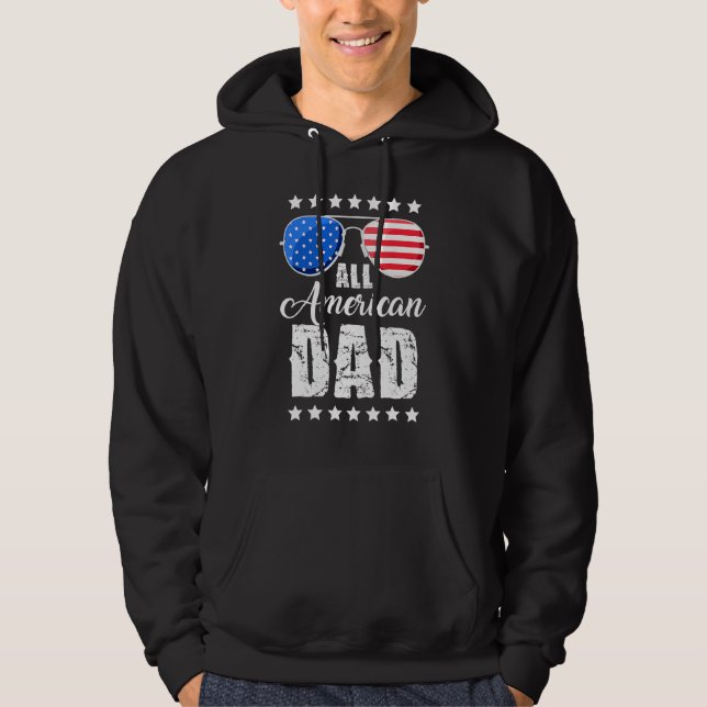 All American Dad 4th of July Father's Day Sunglass Hoodie (Vorderseite)