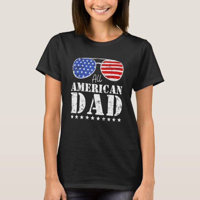 All American Dad Matching Family 4th of July USA S T-Shirt (Vorderseite)