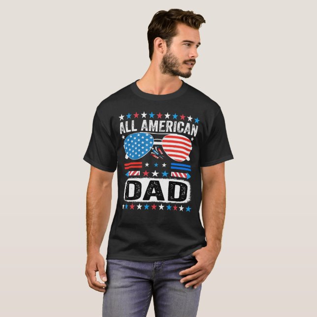 All American Dad Patriotic Father USA T-Shirt (Vorne ganz)