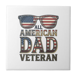 All American Dad Veteran Patrioten Sonnenbrille T- Fliese