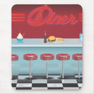All American Diner Restaurant Mousepad