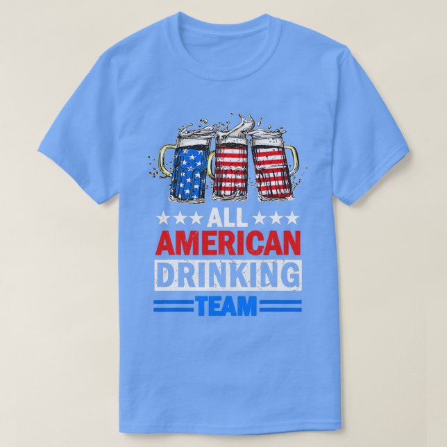 All American Drinking Team Us Beer  T-Shirt (Design vorne)