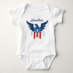 All American Eagle & Flag Patriotic Baby Strampler