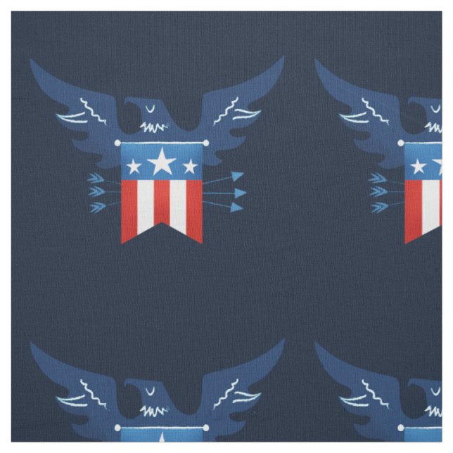 All American Eagle & Flag Patriotic Fabric Stoff (Muster)