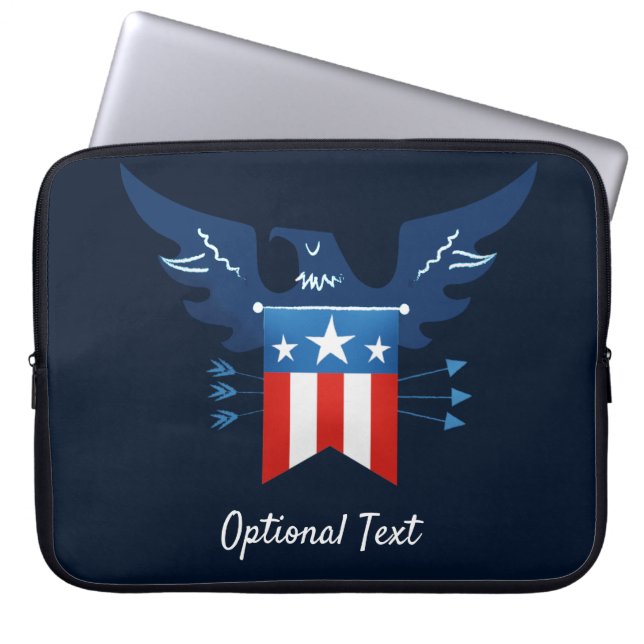 All American Eagle & Flag Patriotic Laptopschutzhülle (Vorderseite)