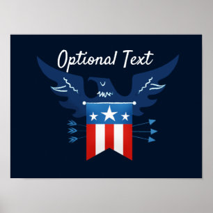 All American Eagle & Flag Patriotic Poster