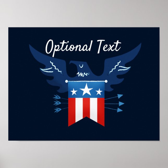All American Eagle & Flag Patriotic Poster (Vorne)