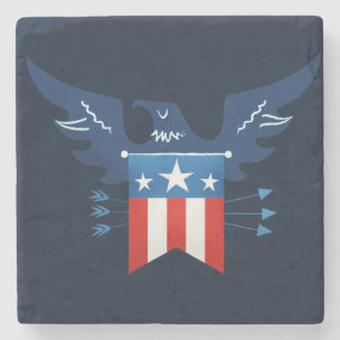 All American Eagle & Flag Patriotic Steinuntersetzer
