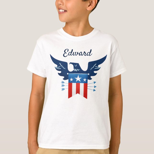 All American Eagle & Flag Patriotic T-Shirt (Vorderseite)
