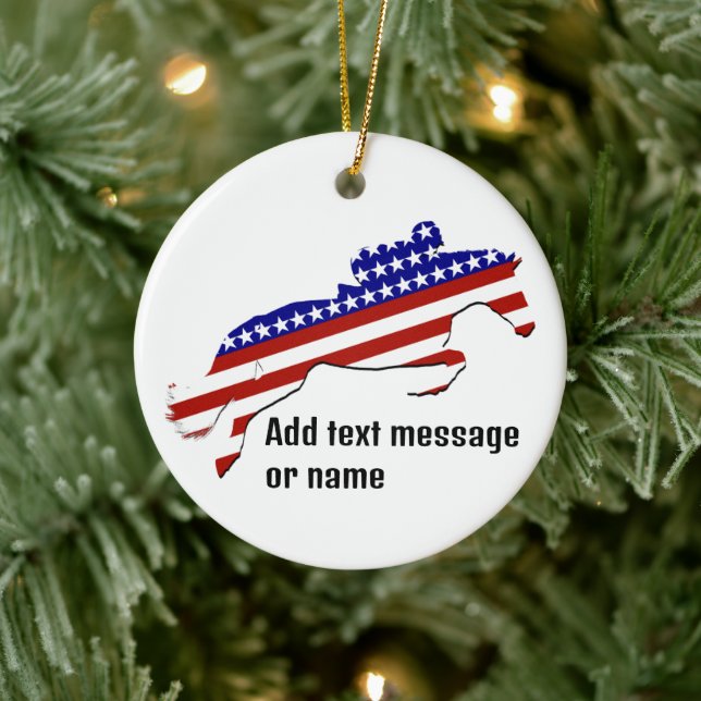 All-American Equestrian Rider Keramik Ornament (Baum)