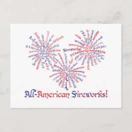 All-American Fireworks-Postkarte Postkarte