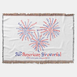 All-American Fireworks Throw Blanket Decke